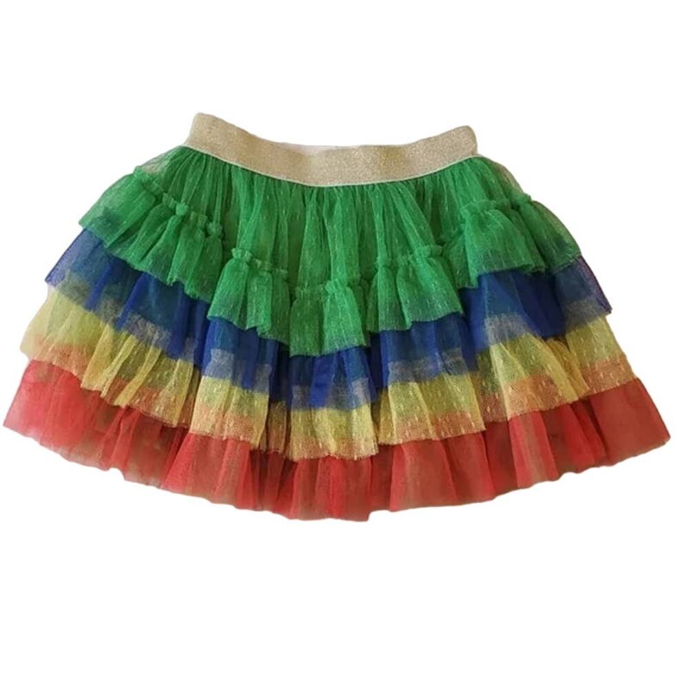 Truly me by Sara Sara Toddler Rainbow Tutu Tulle Skirt Size 3T Green Multi NWT